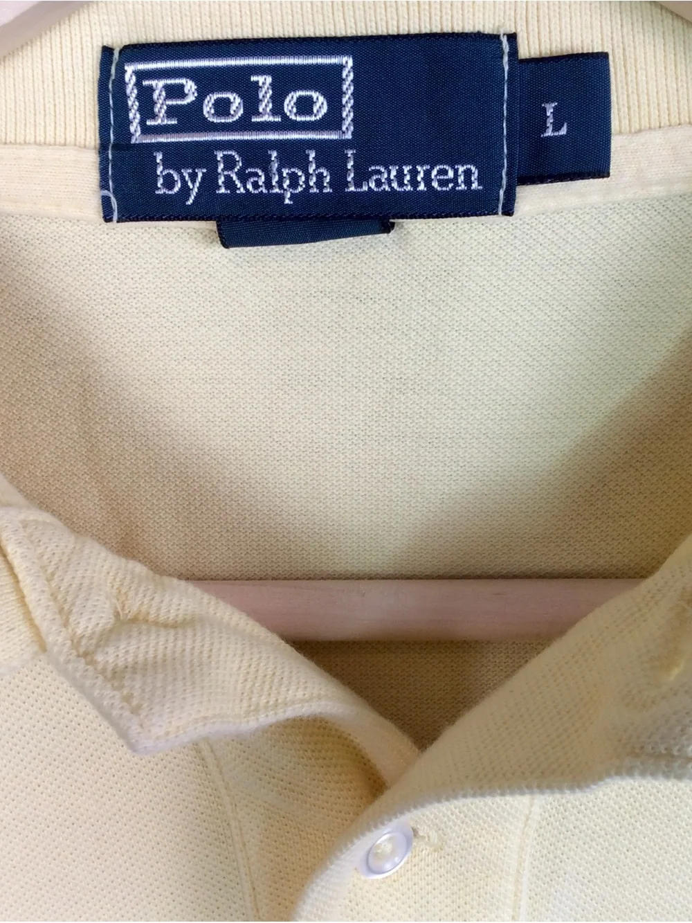 Ralph Lauren Men's Light Yellow Polo with Navy Pony